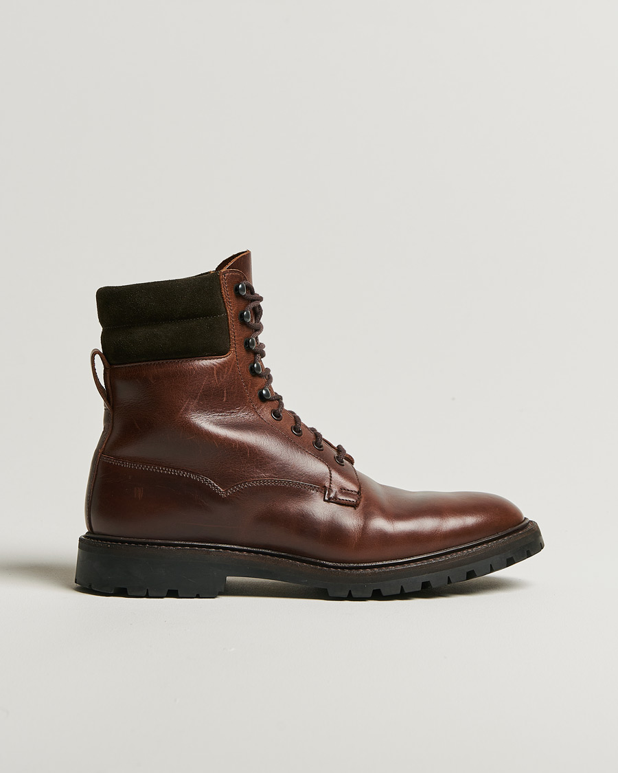 Mies | Nilkkurit | Pre-owned | Crockett & Jones Ross Boot Vibram Sole Dark Brown Waxed Calf