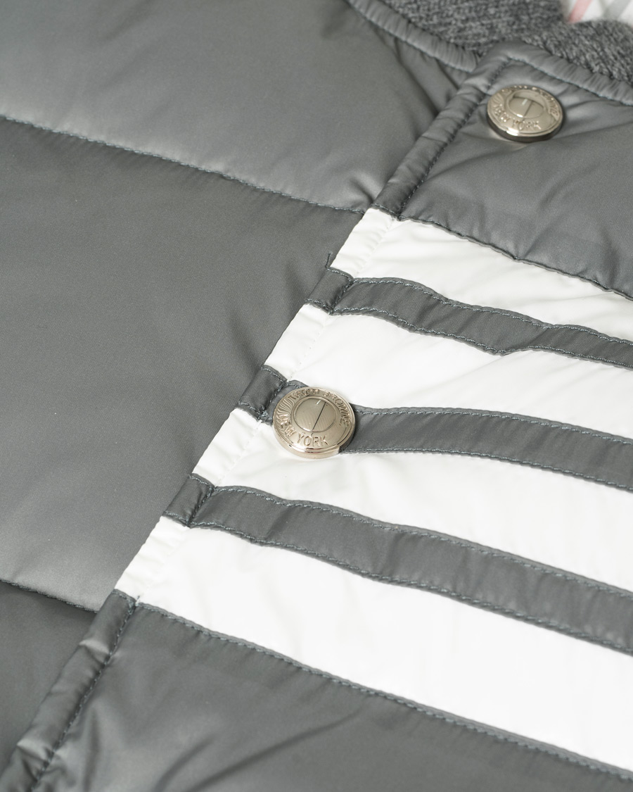 Mies | Takit | Pre-owned | Thom Browne 4 Bar Snap Front Down Vest Light Grey