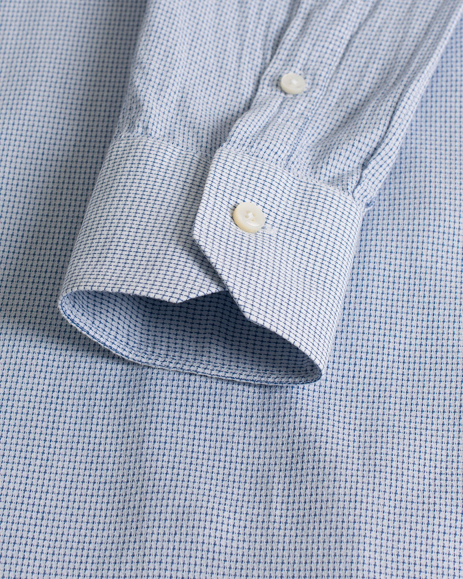 Mies | Kauluspaidat | Pre-owned | Ermenegildo Zegna Slim Fit Cotton Blend Shirt Light Blue Check 38 - S