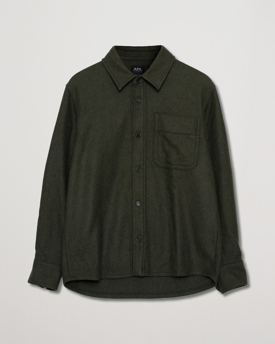 Mies | Kauluspaidat | Pre-owned | A.P.C. Basile Wool Shirt Jacket Olive