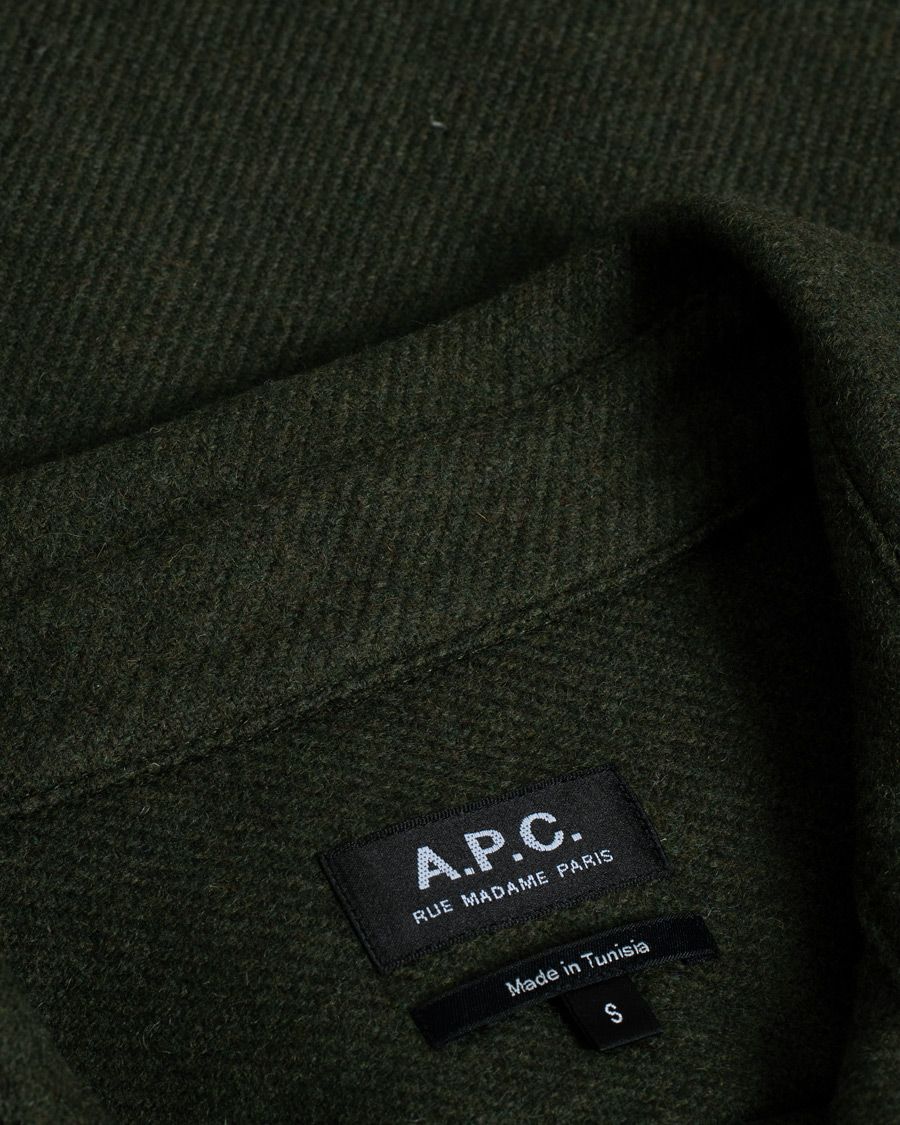 Mies | Kauluspaidat | Pre-owned | A.P.C. Basile Wool Shirt Jacket Olive