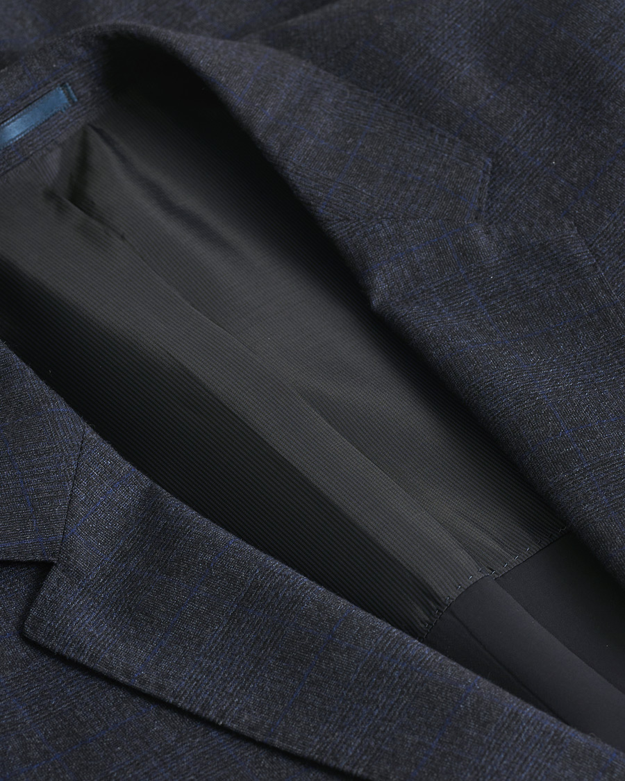 Mies | Pikkutakit | Pre-owned | BOSS Huge/Genius Slim Fit Wool Suit Check Blue 50