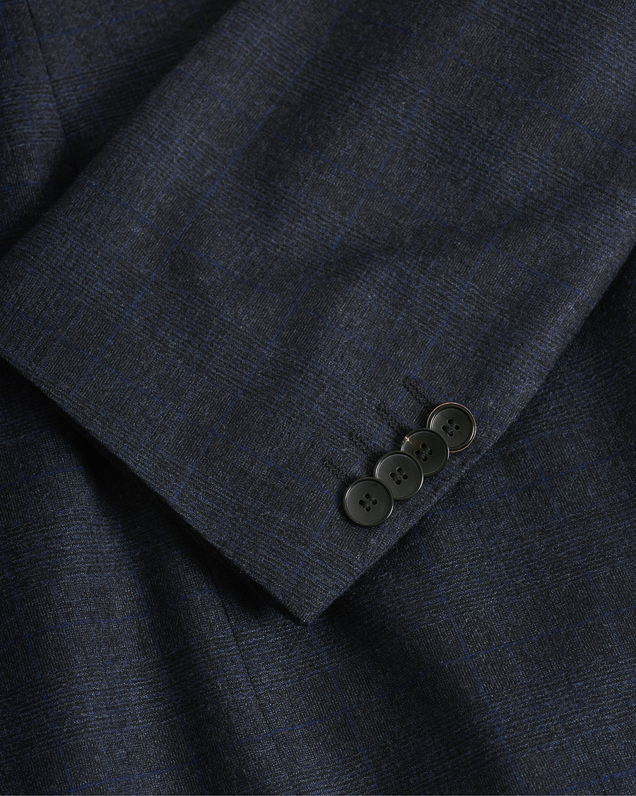 Mies | Pikkutakit | Pre-owned | BOSS Huge/Genius Slim Fit Wool Suit Check Blue 50