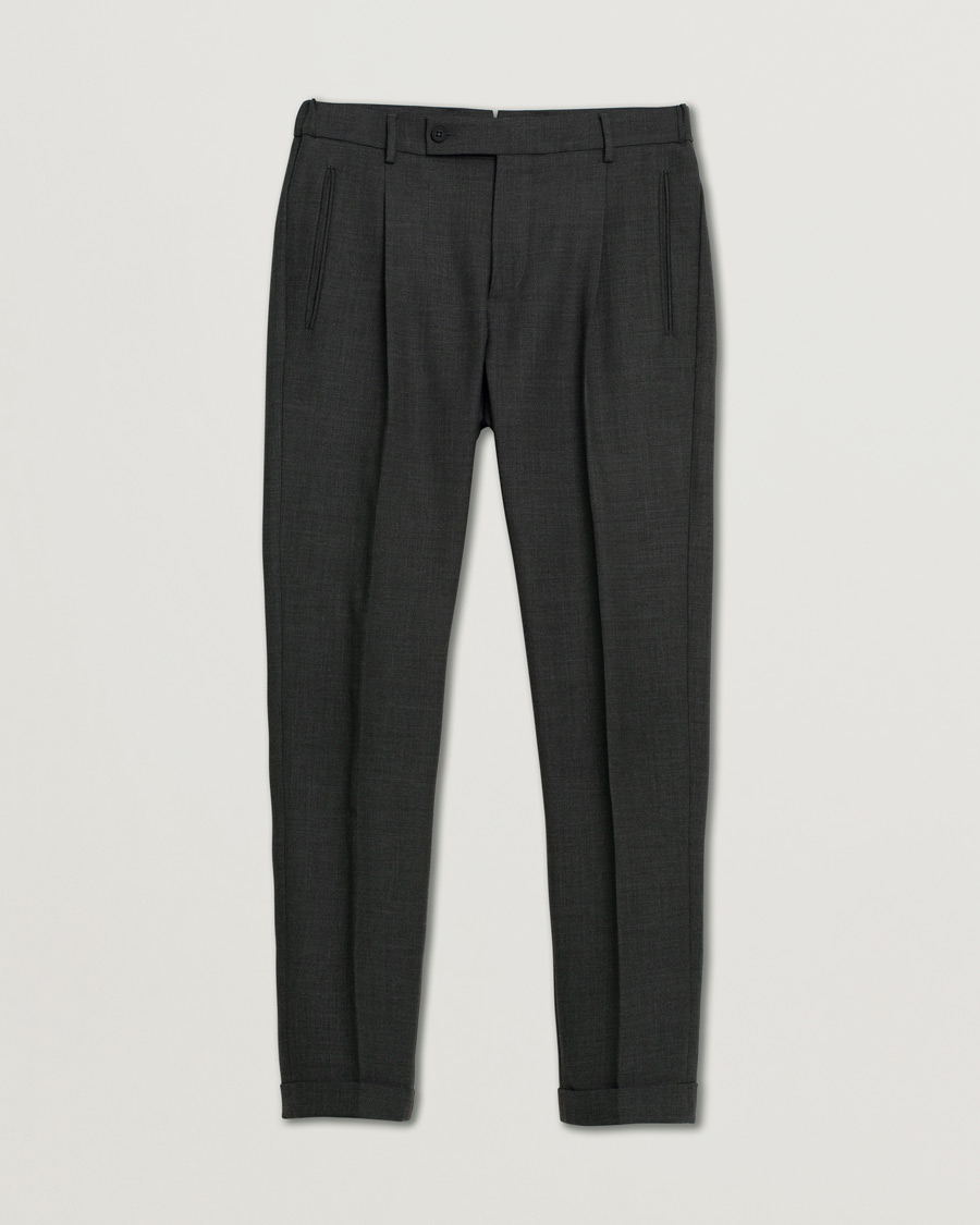 Mies | Housut | Pre-owned | Berwich Retro Elax Wool Trousers Dark Grey 46