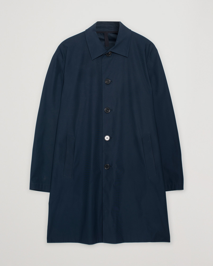Mies | Takit | Pre-owned | Harris Wharf London Light Technic Mac Coat Dark Blue