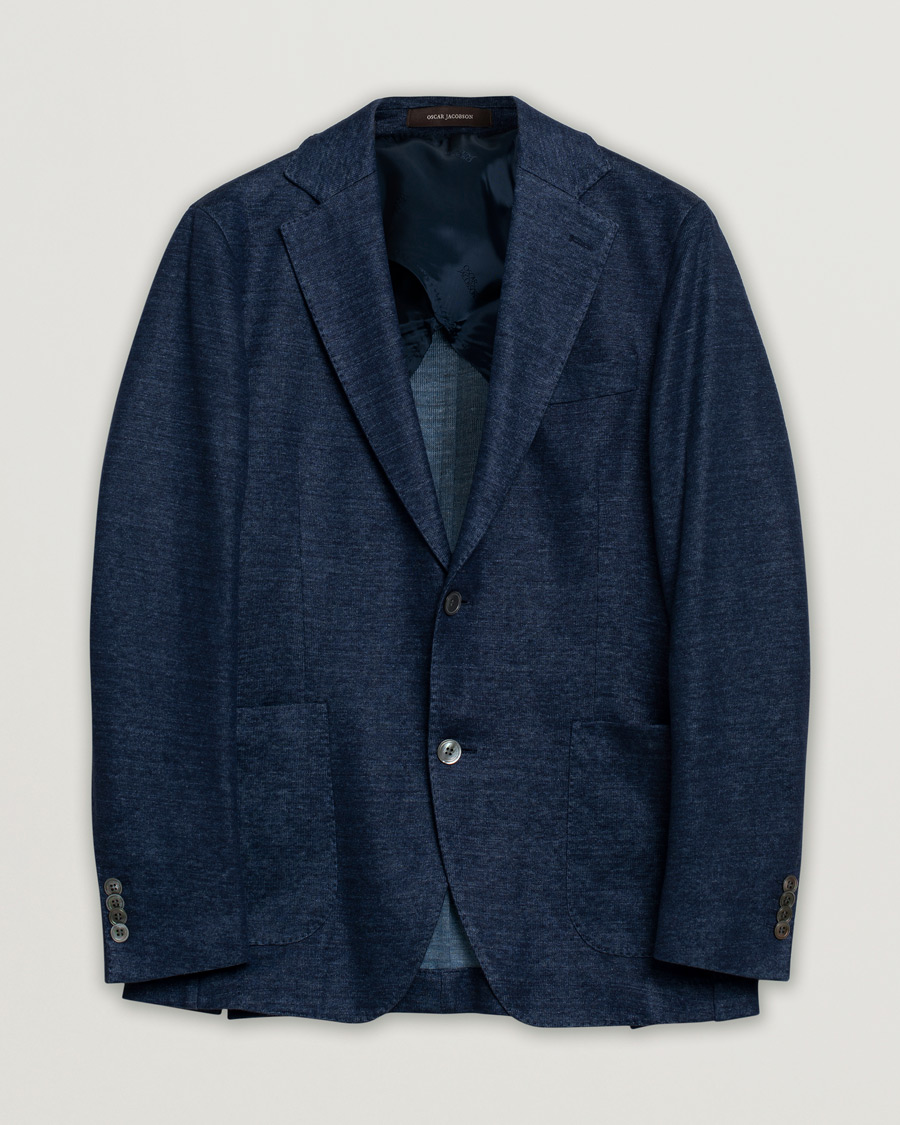 Mies | Pikkutakit | Pre-owned | Oscar Jacobson Egel Patch Linen Blazer Blue 50
