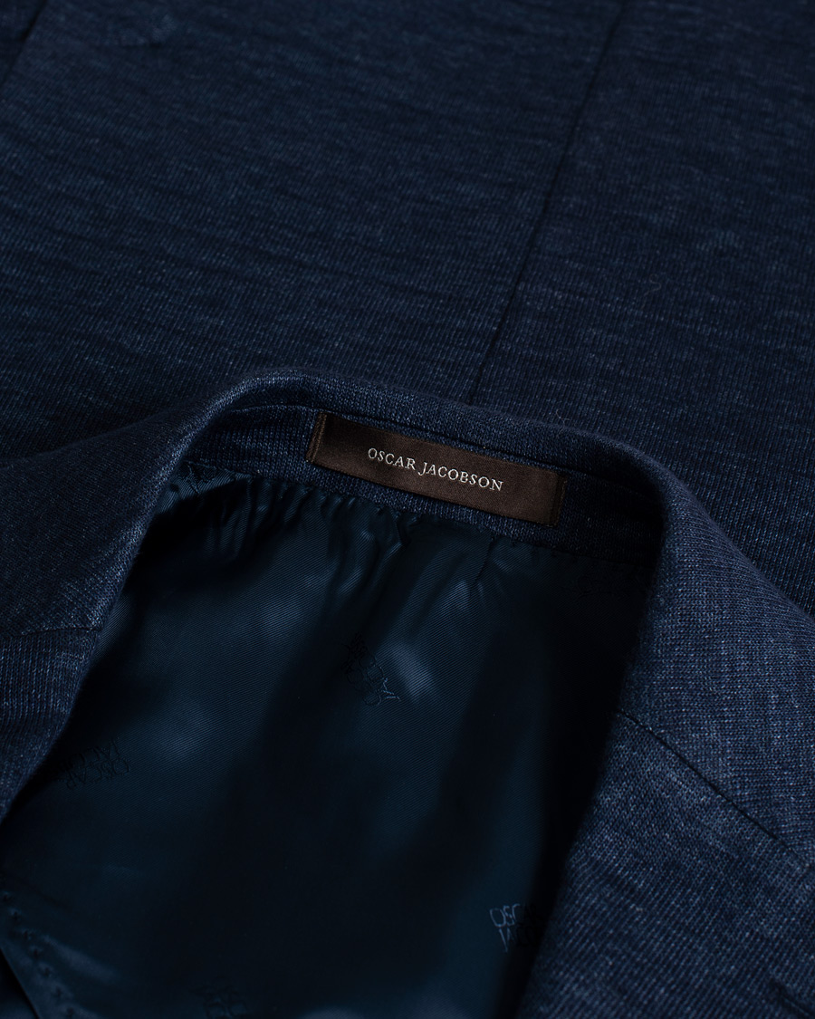 Mies | Pikkutakit | Pre-owned | Oscar Jacobson Egel Patch Linen Blazer Blue 50
