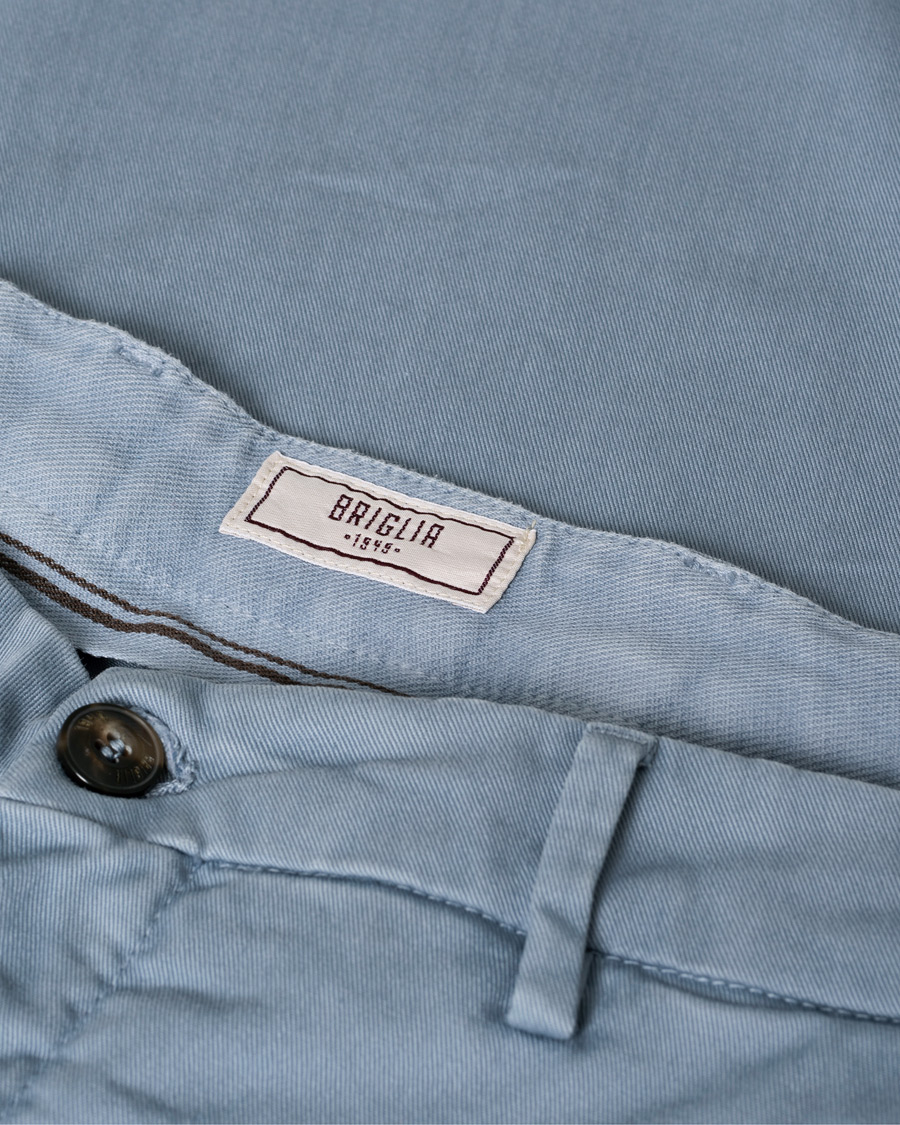 Mies | Housut | Pre-owned | Briglia 1949 Slim Fit Cotton Chinos Light Blue