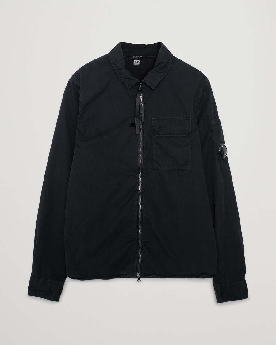 Mies | Kauluspaidat | Pre-owned | C.P. Company Garment Dyed Gabardine Zip Shirt Jacket Black
