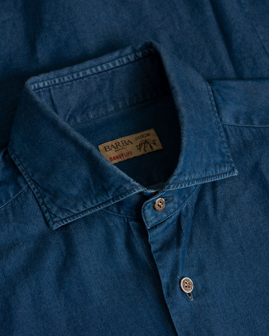 Mies | Kauluspaidat | Pre-owned | Barba Napoli Dandylife Denim Slim Fit Shirt Dark Blue 41 - L
