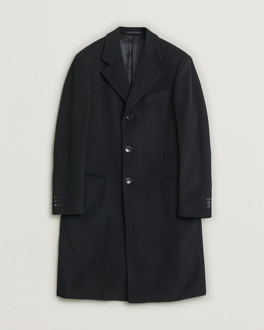 Mies | Armani Collezioni Cashmere Blend Coat Black 48 | Pre-owned | Armani Collezioni Cashmere Blend Coat Black 48
