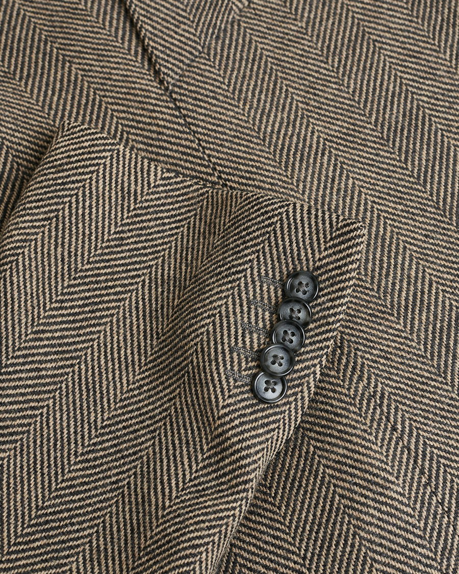 Mies | Pre-owned Takit | Pre-owned | Corneliani Cashmere Blend Herringbone Coat Brown 46