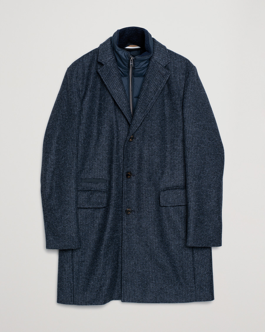 Mies | Takit | Pre-owned | BOSS Hyde Wool/Cashmere Stand Up Collar Coat Dark Blue