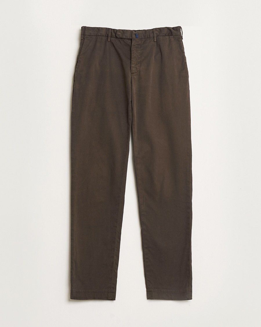 Mies | Pre-owned Housut | Pre-owned | Incotex Slim Fit Cotton Stretch Chinos Dark Brown 48