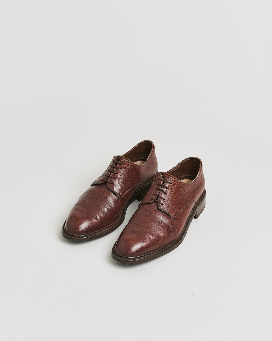Mies | Paraboot Grained Leather Derby Dark Brown UK8 - EU42 | Pre-owned | Paraboot Grained Leather Derby Dark Brown UK8 - EU42