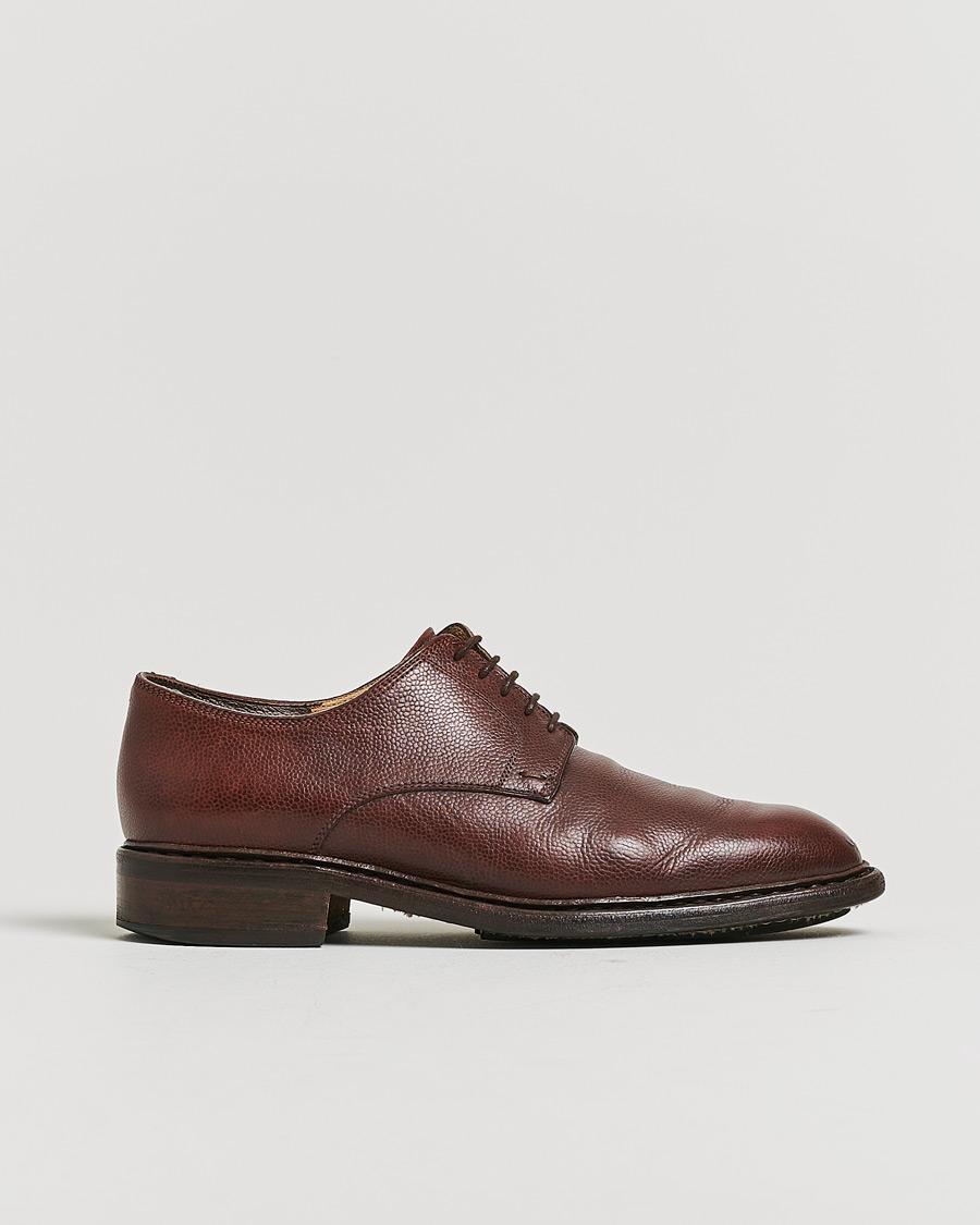 Mies | Paraboot Grained Leather Derby Dark Brown UK8 - EU42 | Pre-owned | Paraboot Grained Leather Derby Dark Brown UK8 - EU42