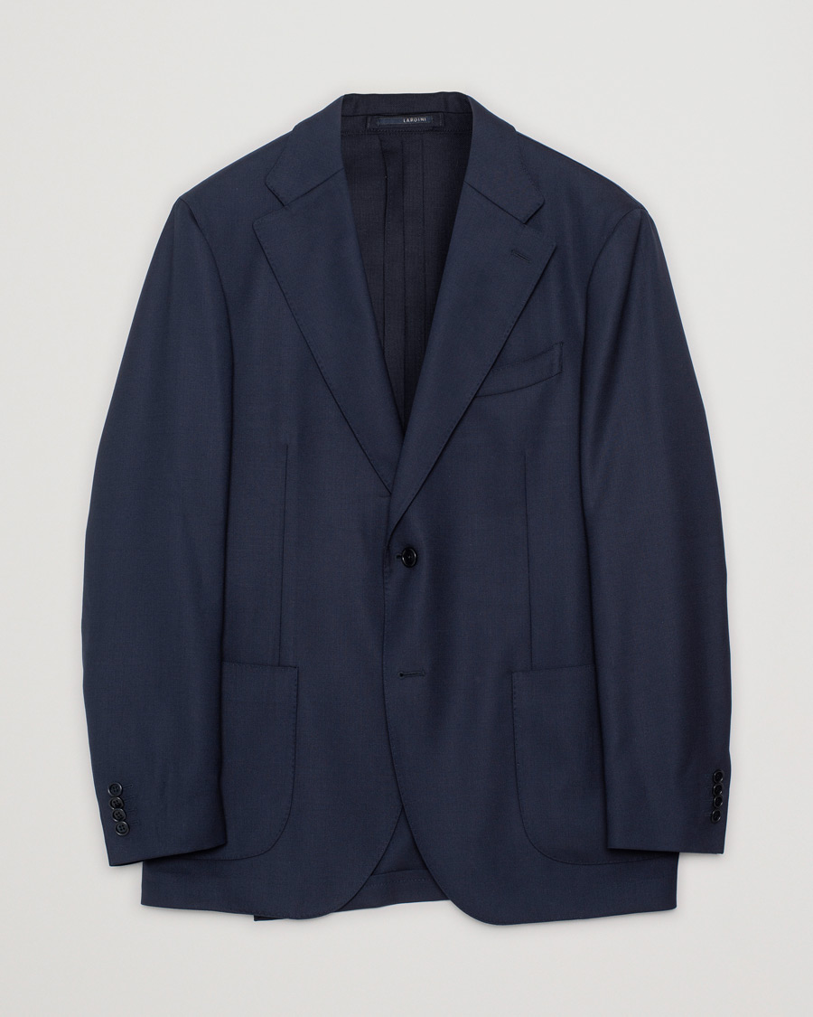 Mies | Lardini Patch Pocket Wool Blazer Navy | Pre-owned | Lardini Patch Pocket Wool Blazer Navy