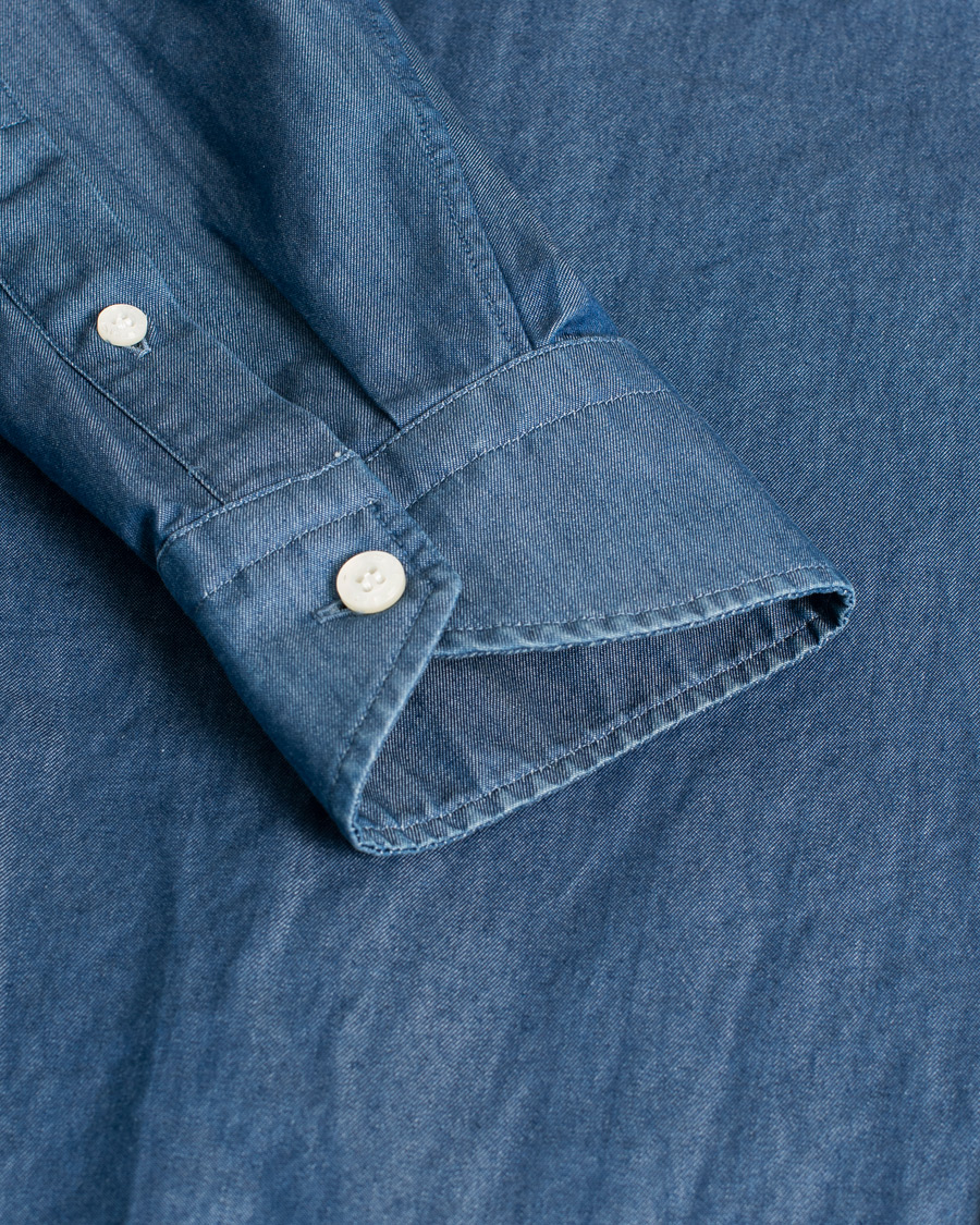 Mies | Kauluspaidat | Pre-owned | Etro Printed Denim Shirt Light Indigo