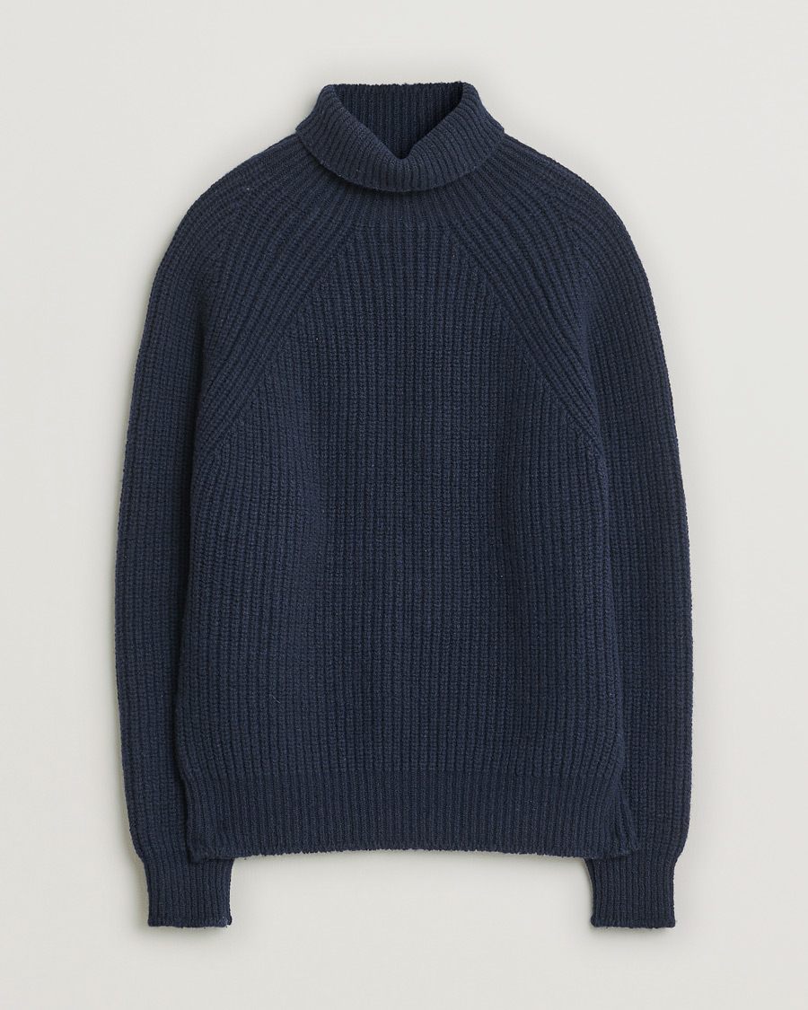 Mies | Puserot | Pre-owned | Inis Meáin Wool/Cashmere Boatbuilder Turtleneck Navy