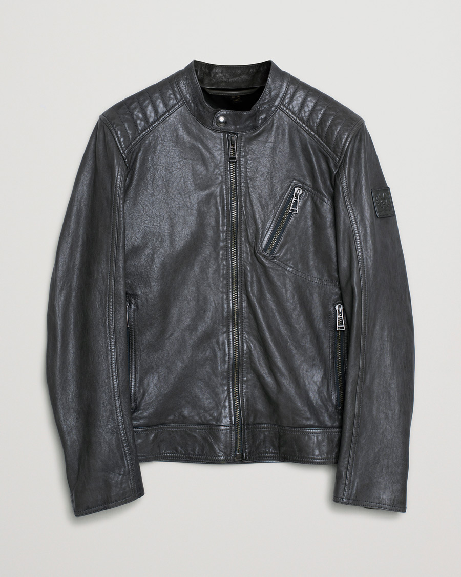 Mies | Takit | Pre-owned | Belstaff V Racer 2.0 Leather Jacket Dark Grey