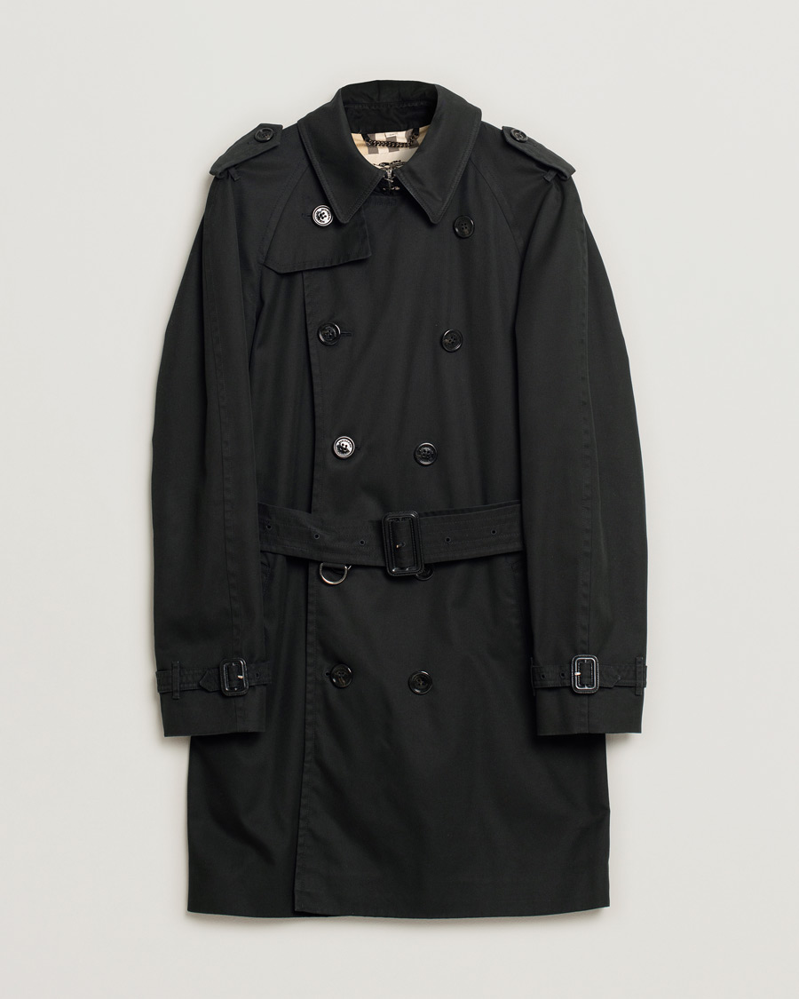 Mies | Burberry Mid-length Kensington Trench Black 50 | Pre-owned | Burberry Mid-length Kensington Trench Black 50