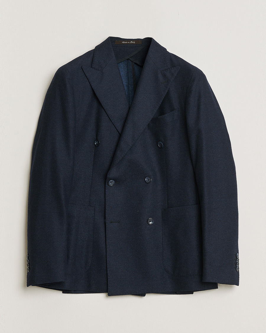 Mies | Pre-owned Pikkutakit | Pre-owned | Rose & Born Flannel Double Breasted Blazer Navy 48