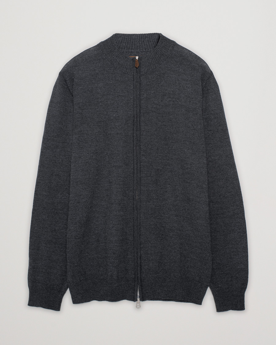 Mies | Puserot | Pre-owned | Stenströms Merino Full Zip Charcoal Grey