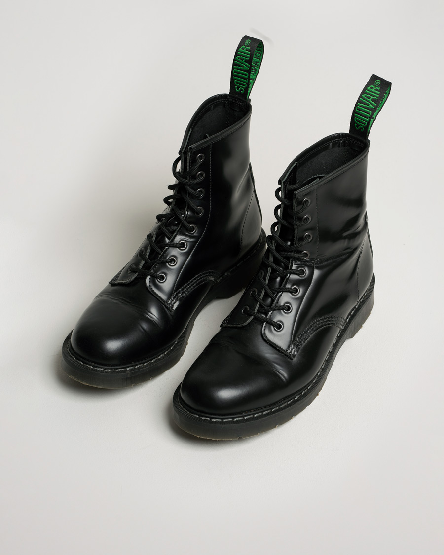 Mies | Solovair 8 Eye Derby Boot Black Shine | Pre-owned | Solovair 8 Eye Derby Boot Black Shine