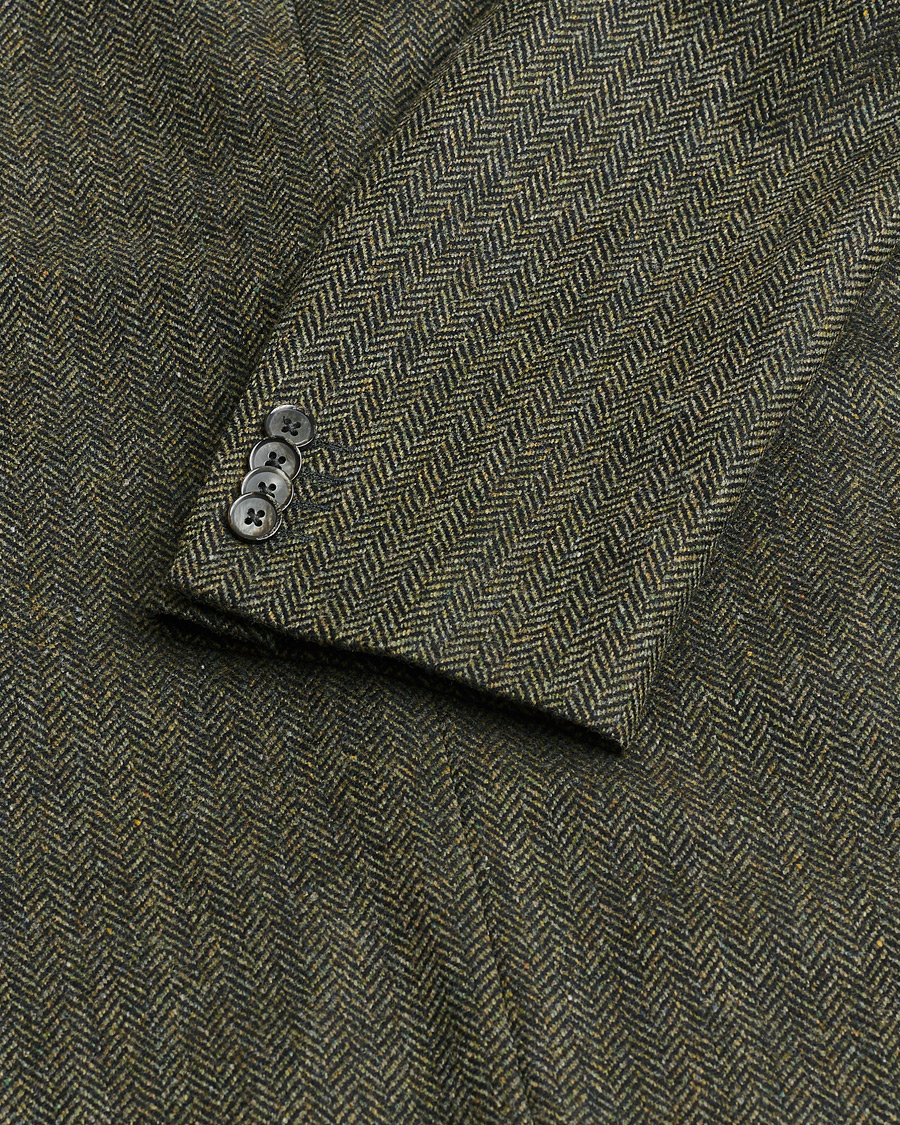 Mies | Pre-owned Pikkutakit | Pre-owned | L.B.M. 1911 Herringbone Wool Blazer Green 52