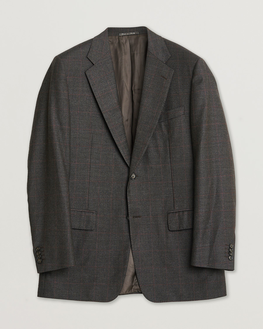 Mies | Pre-owned Pikkutakit | Pre-owned | Corneliani Check Wool Blazer Brown 50