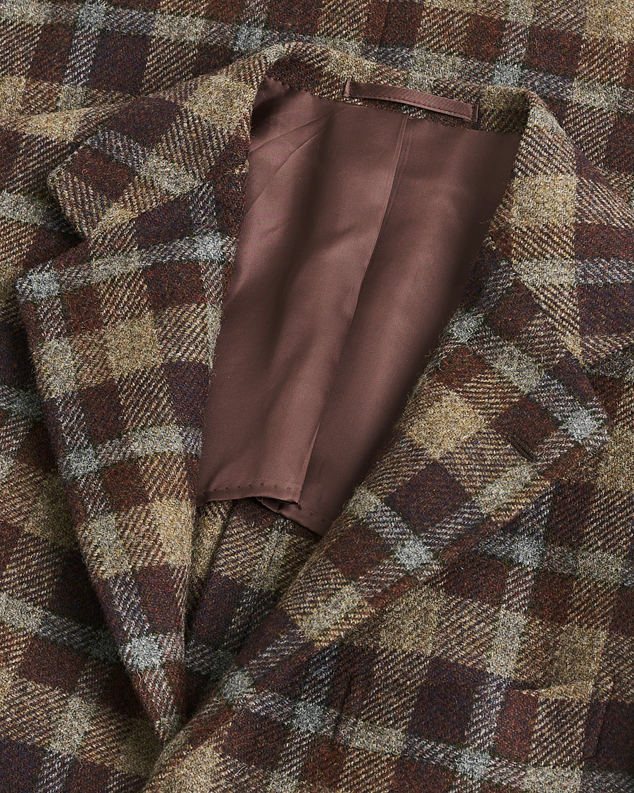 Mies | Pre-owned Pikkutakit | Pre-owned | Ring Jacket Checked Wool Blazer Brown 50