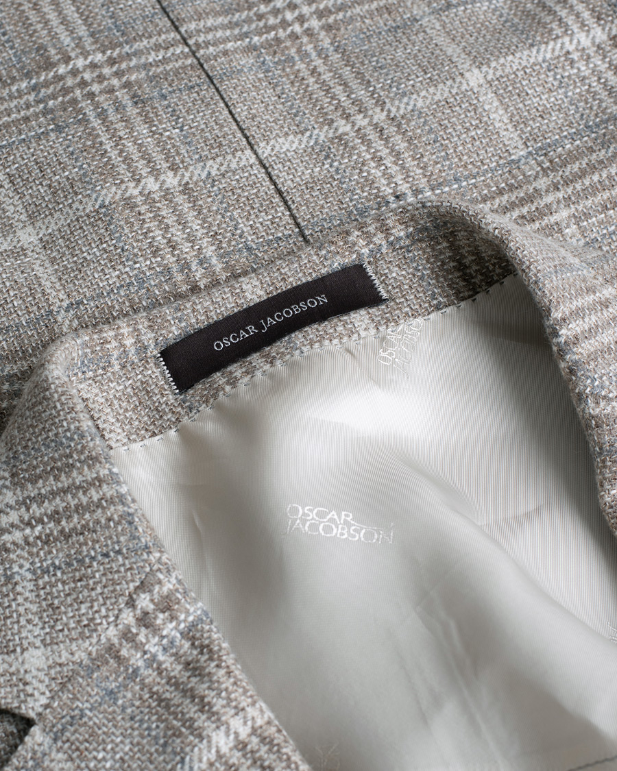 Mies | Pikkutakit | Pre-owned | Oscar Jacobson Ferry Soft Checked Wool Blazer Beige