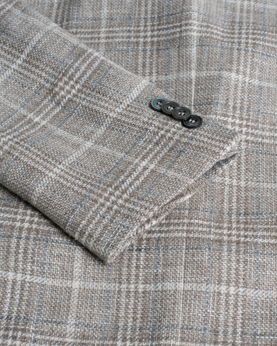 Mies | Pikkutakit | Pre-owned | Oscar Jacobson Ferry Soft Checked Wool Blazer Beige