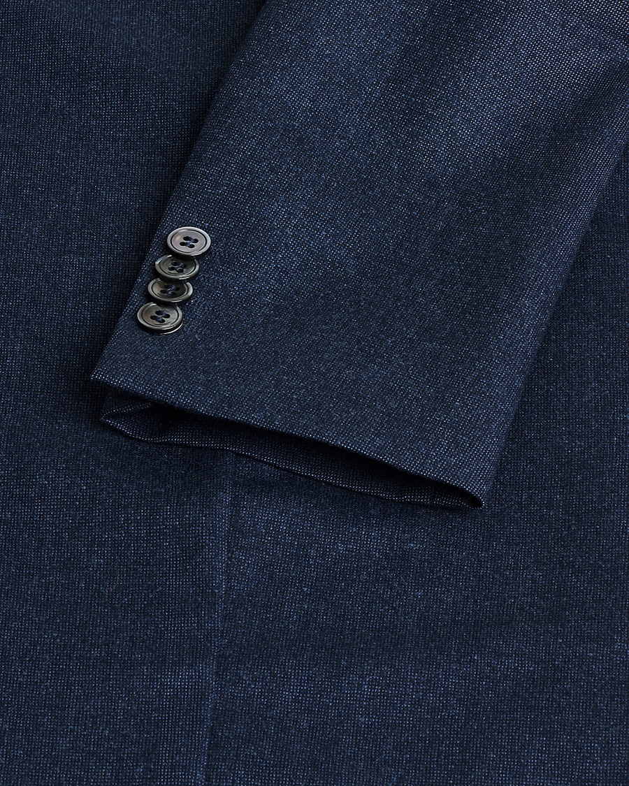 Mies | Oscar Jacobson Einar Wool Flannel Blazer Blue Melange 46 | Pre-owned | Oscar Jacobson Einar Wool Flannel Blazer Blue Melange 46