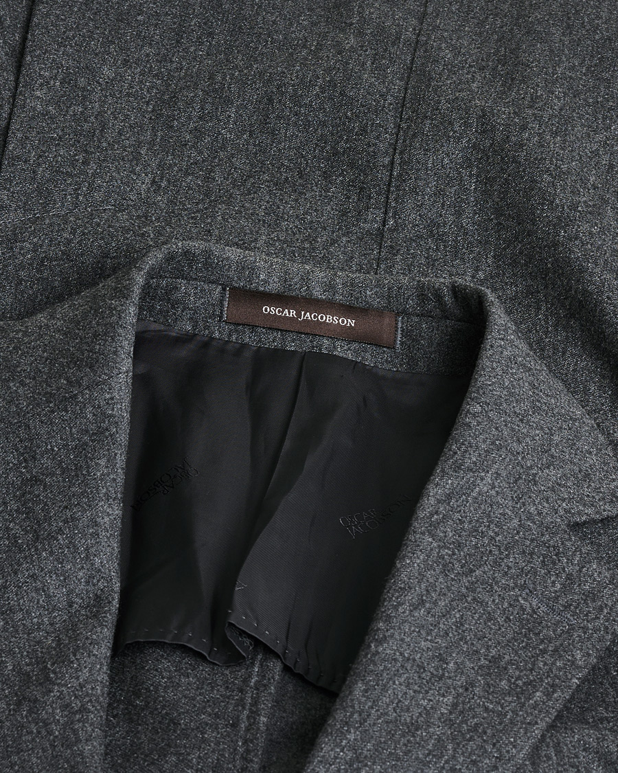 Mies | Oscar Jacobson Epic Wool Flannel Blazer Grey Melange 46 | Pre-owned | Oscar Jacobson Epic Wool Flannel Blazer Grey Melange 46