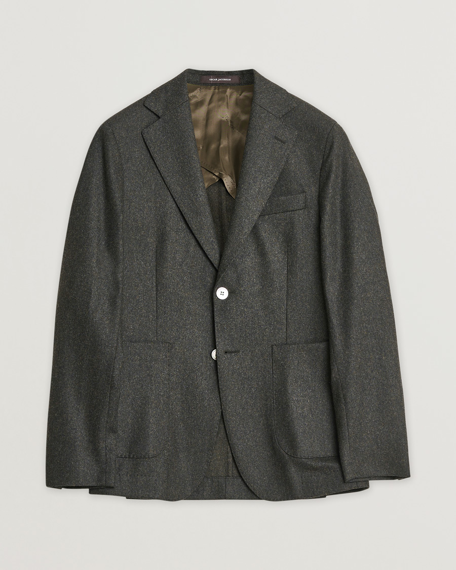 Mies | Pre-owned Pikkutakit | Pre-owned | Oscar Jacobson Edgar Wool Flannel Blazer Brown 44