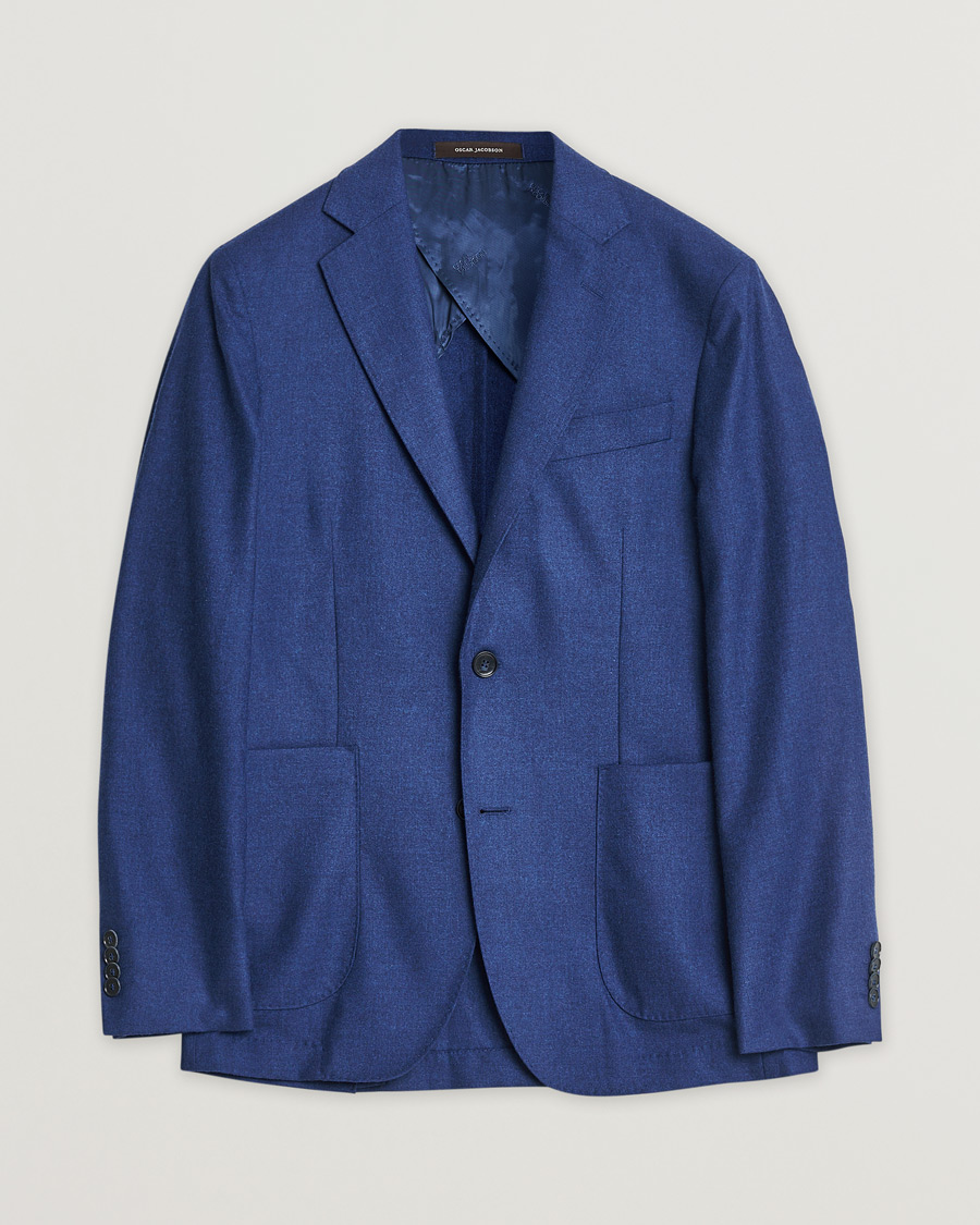 Mies | Pre-owned Pikkutakit | Pre-owned | Oscar Jacobson Einar Cashmere Flannel Blazer Blue 44