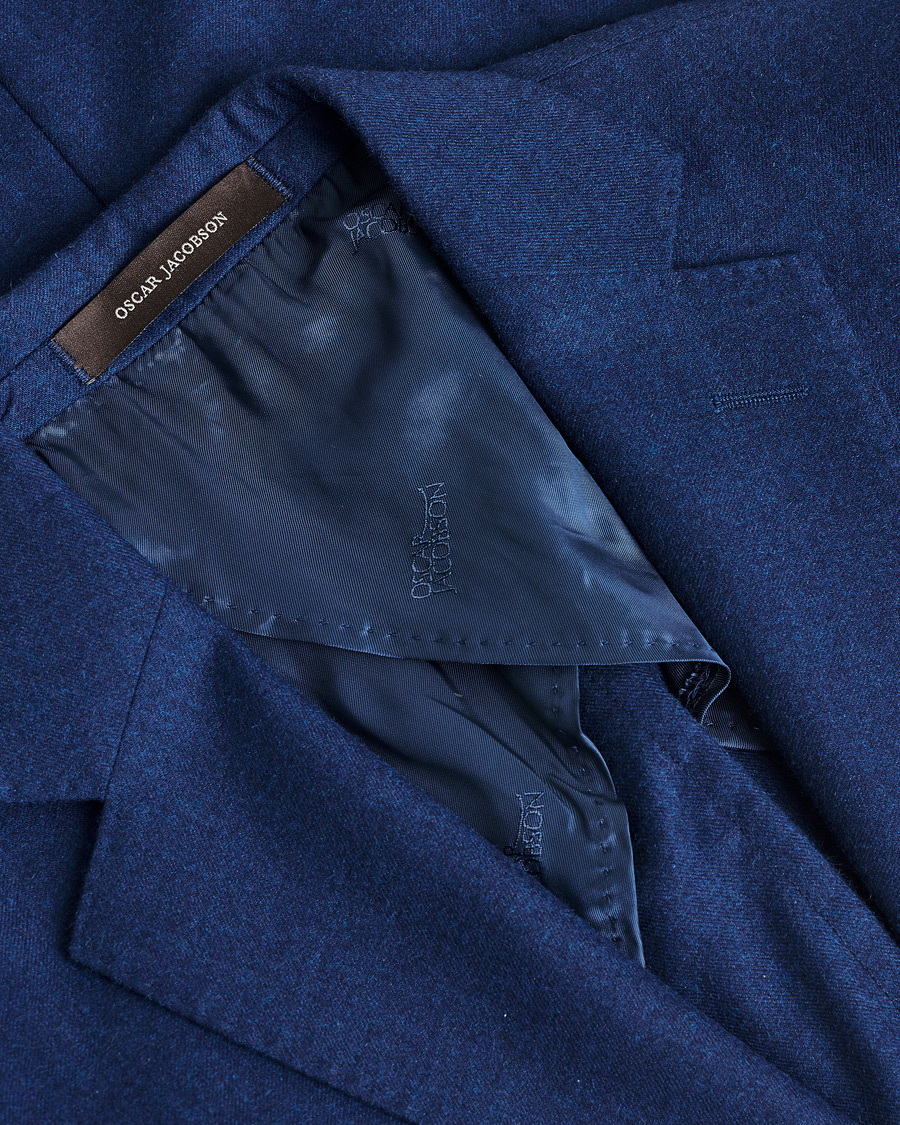 Mies | Pre-owned Pikkutakit | Pre-owned | Oscar Jacobson Einar Cashmere Flannel Blazer Blue 44