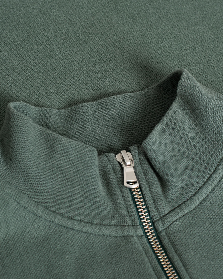 Mies | Puserot | Pre-owned | Sunspel Loopback Half Zip Sweatshirt Racing Green