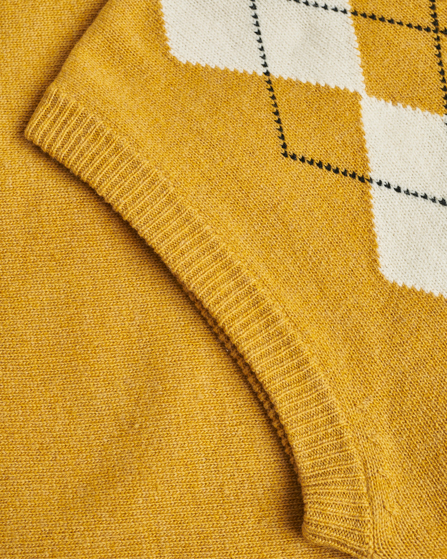 Mies | Pre-owned Puserot | Pre-owned | Marni Shetland Argyle Knit Vest White/Yellow 48ashmere Hoodie Beige S