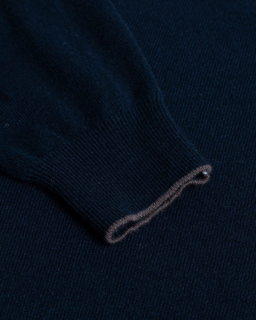 Mies | Puserot | Pre-owned | Fioroni Cashmere V Neck Sweater Navy 48