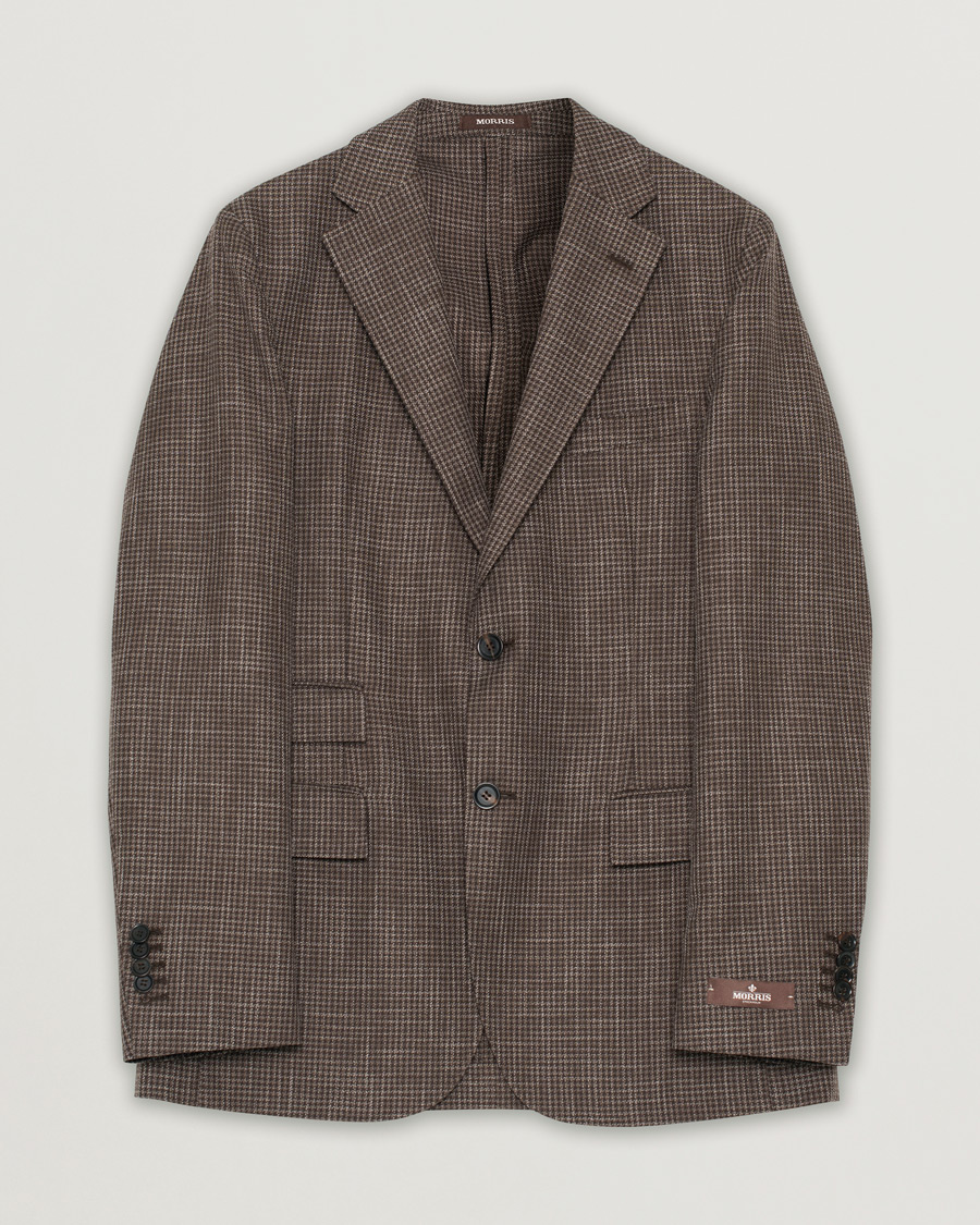 Mies | Morris Heritage Keith Cotton/Wool Dogtooth Blazer Brown | Pre-owned | Morris Heritage Keith Cotton/Wool Dogtooth Blazer Brown