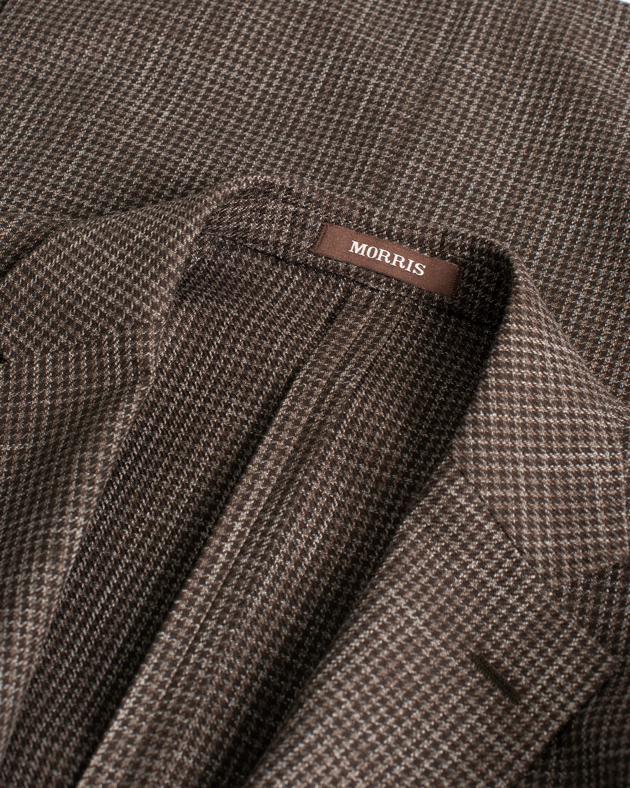 Mies | Morris Heritage Keith Cotton/Wool Dogtooth Blazer Brown | Pre-owned | Morris Heritage Keith Cotton/Wool Dogtooth Blazer Brown