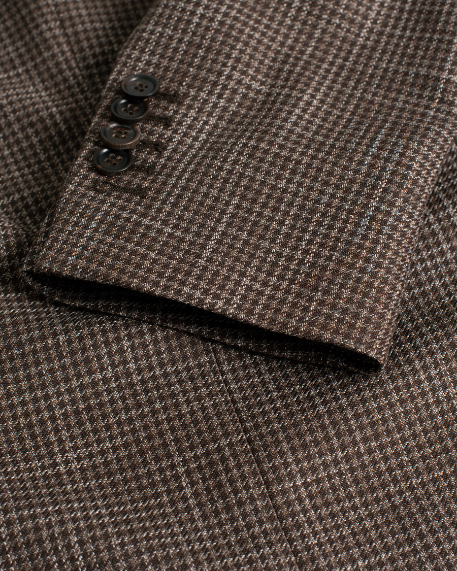 Mies | Morris Heritage Keith Cotton/Wool Dogtooth Blazer Brown | Pre-owned | Morris Heritage Keith Cotton/Wool Dogtooth Blazer Brown