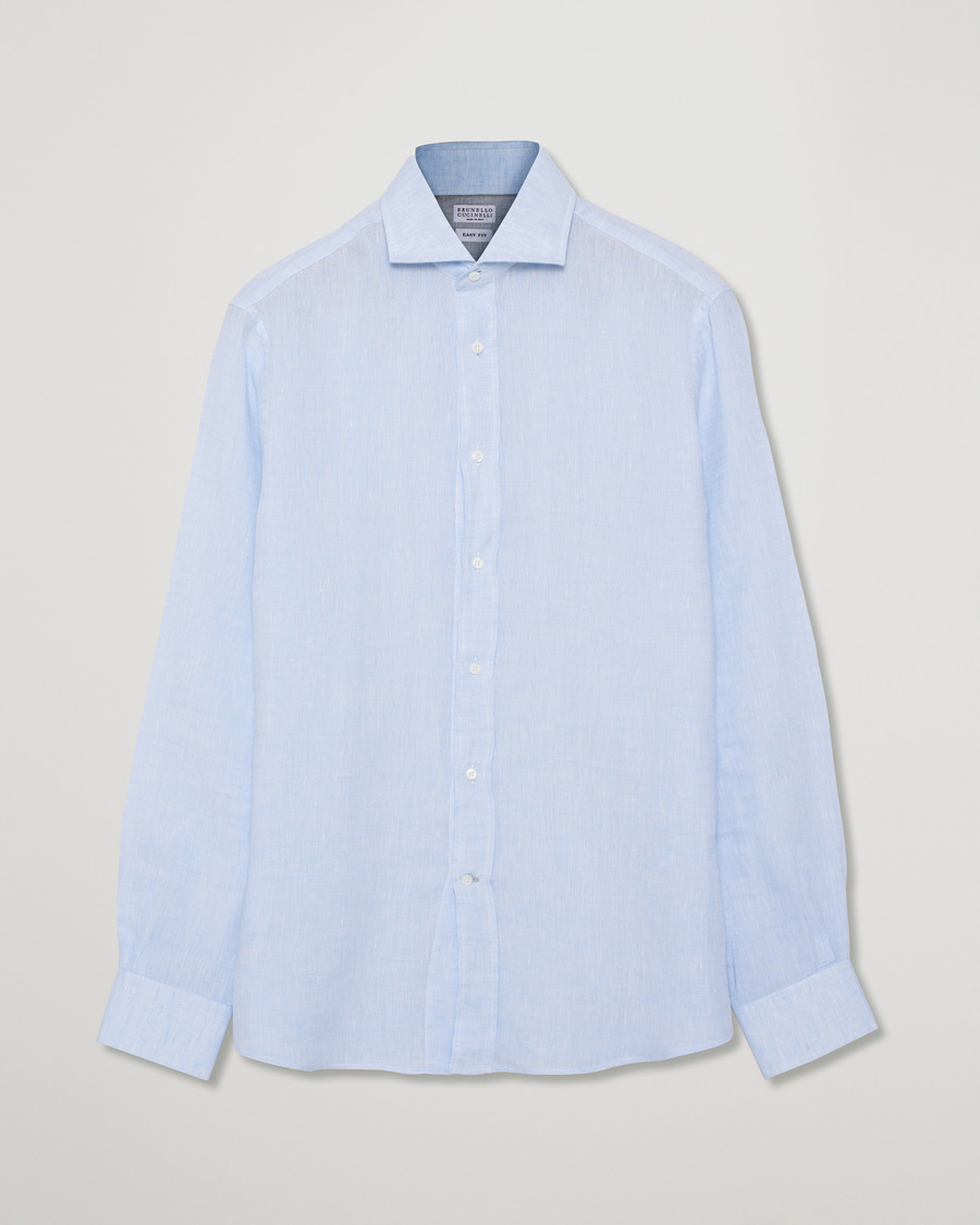Mies | Kauluspaidat | Pre-owned | Brunello Cucinelli Linen Shirt Blue M