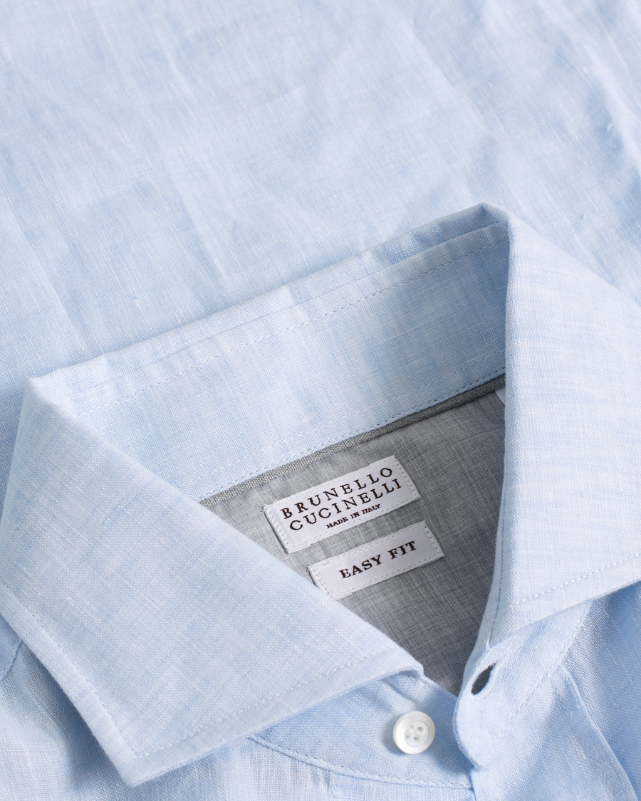 Mies | Kauluspaidat | Pre-owned | Brunello Cucinelli Linen Shirt Blue M