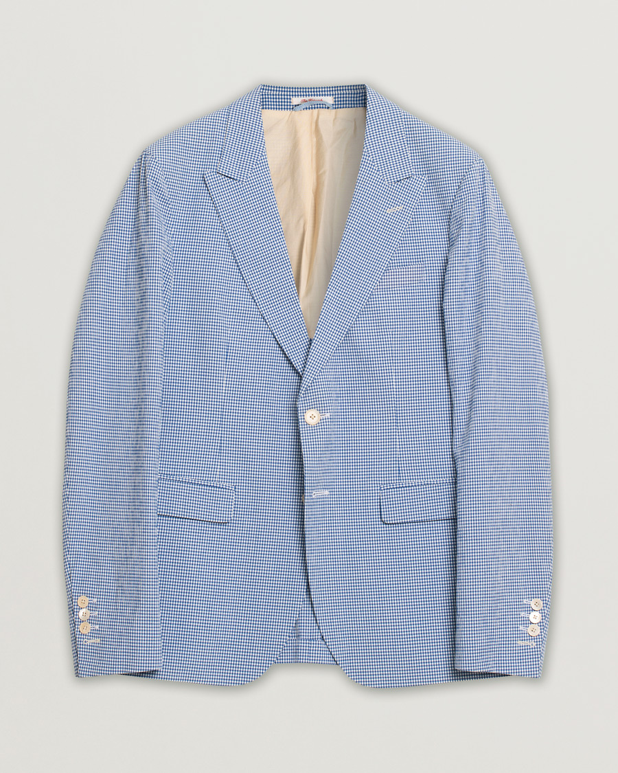 Mies | Pikkutakit | Pre-owned | Gant Rugger The Hopsack Seersucker Checked Blazer Blue 50