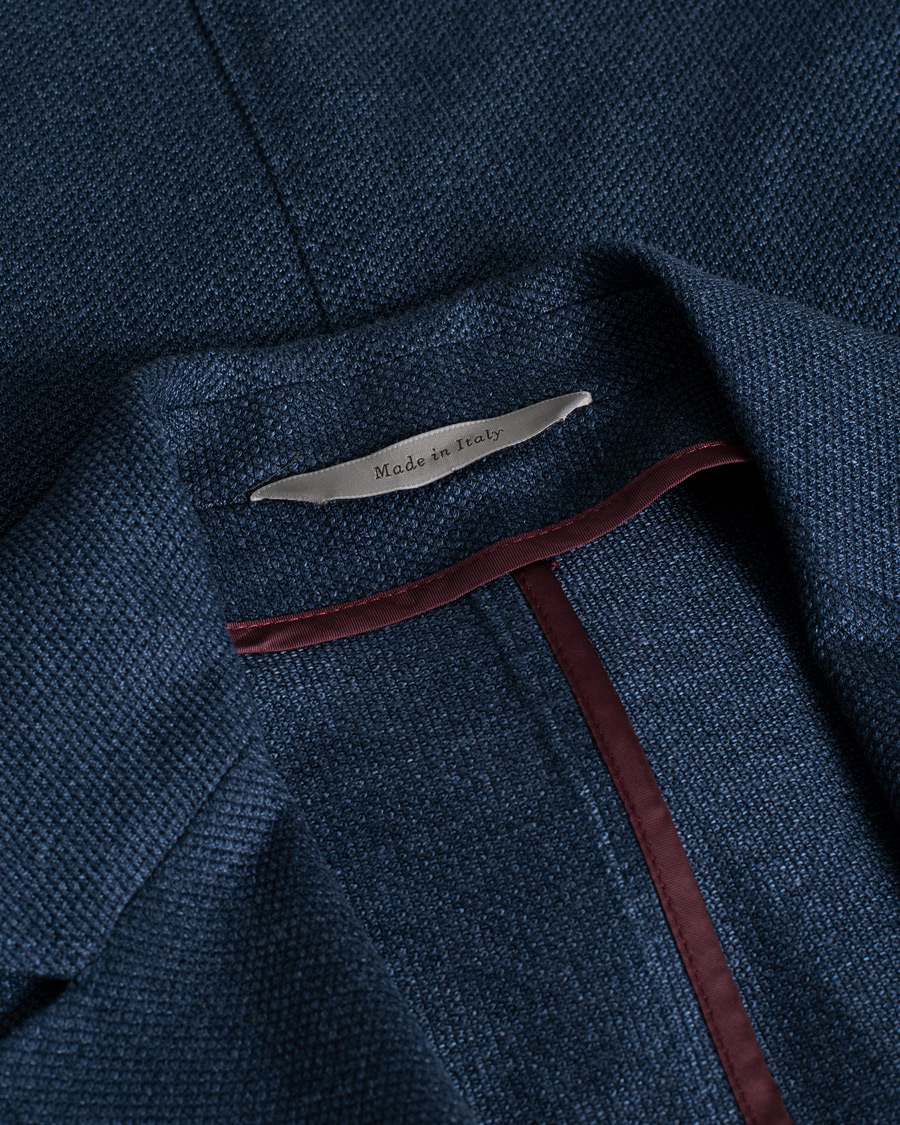 Mies | Pikkutakit | Pre-owned | Canali Linen/Cotton Jersey Blazer Dark Blue