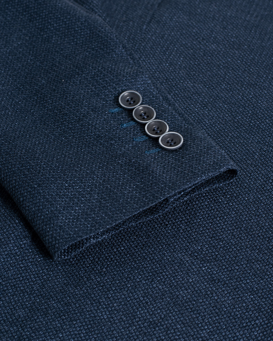 Mies | Pikkutakit | Pre-owned | Canali Linen/Cotton Jersey Blazer Dark Blue