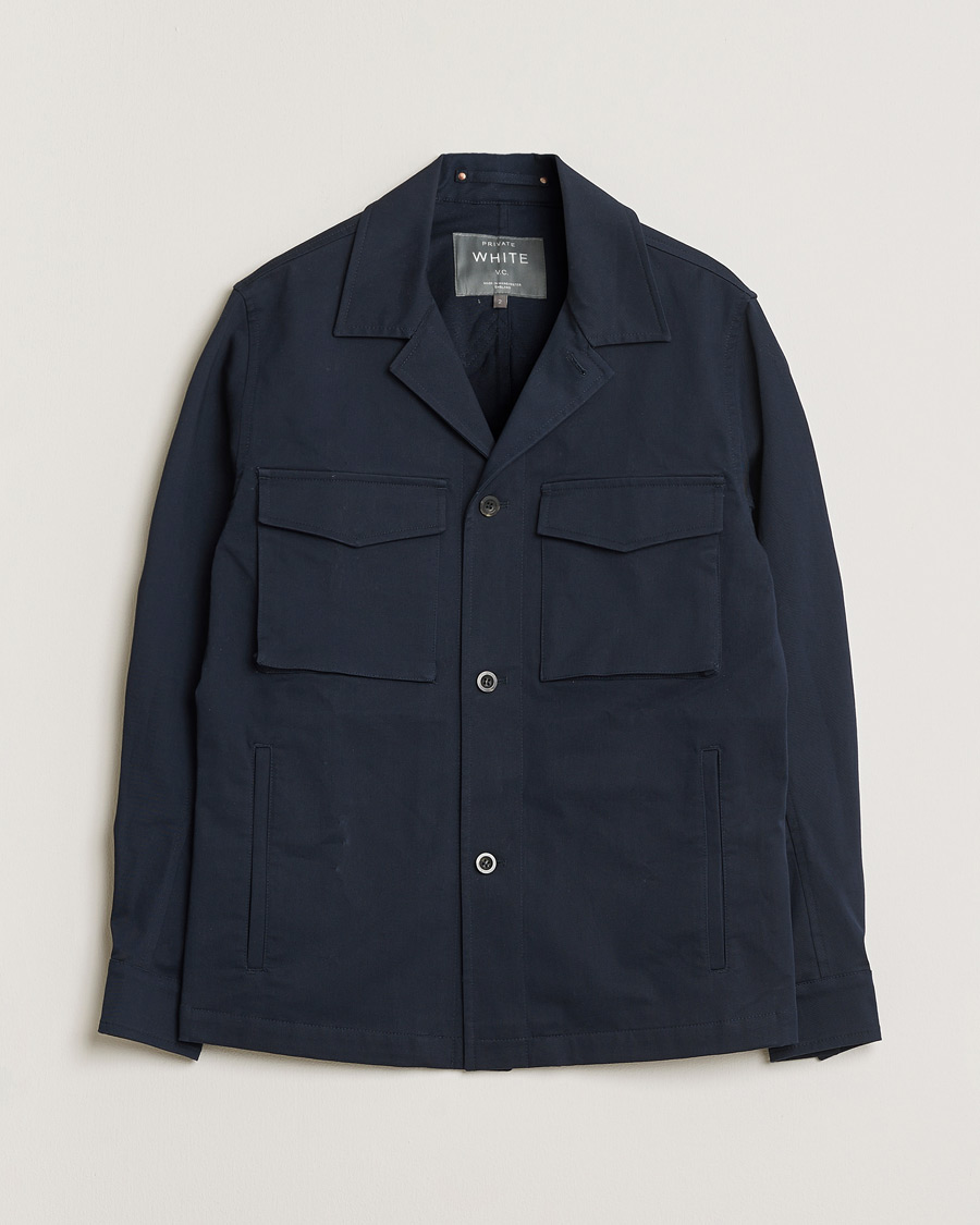 Mies | Pre-owned Kauluspaidat | Pre-owned | Private White V.C. Cotton Overshirt Navy 2 - XS